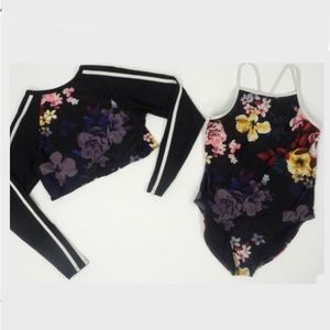 NWT Girls One Piece Swimsuit w/ Matching Jacket- Sz 4/5